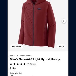 Patagonia Men's Nano-Air Light Hybrid Hoody size large XXL